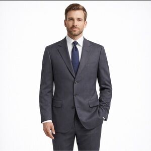 Brooks Brothers 346 Stretch Mens Suit Gray Pinstripe Jacket 40R Pants 33/31 Wool